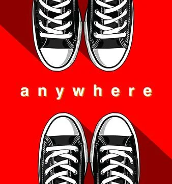Two pairs of shoes facing each other Stock Illustration