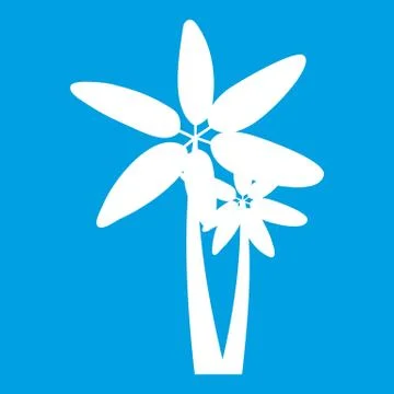 Two palm trees icon white Stock Illustration