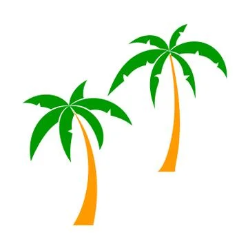 Two palm trees, the sketch simulates painting with a felt-tip pen. Stock Illustration
