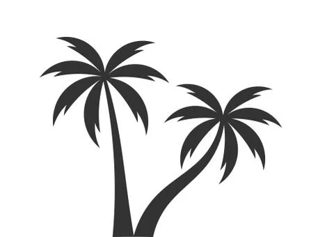 Two palm trees. Vector illustration. Stock Illustration