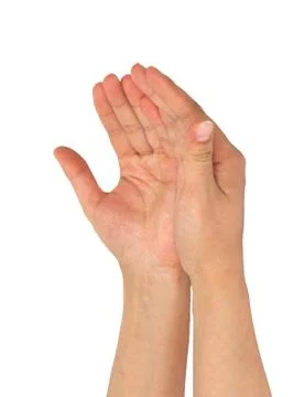 Two palms of the hand on white background Stock Photos