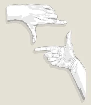 Two palms sketch Stock Illustration