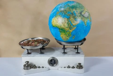 Two pan balance Stock Photos