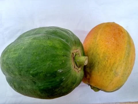 Two papaya side by side Stock Photos