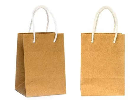 Two Paper bag isolate on white background Stock Photos