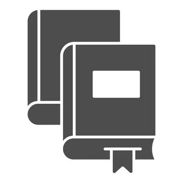 Two paper books solid icon, online education concept, textbooks sign on white Stock Illustration
