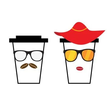 Two paper cups Stock Illustration
