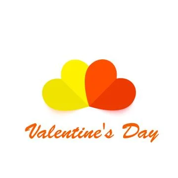 Two paper hearts  . Stock Illustration