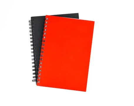 Two paper note diary of red and black color placed on top of each other Foto stock