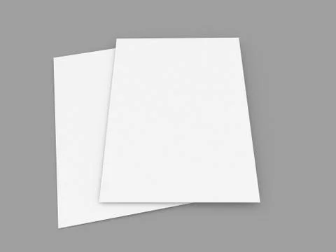 Two paper sheets on a gray background. Stock Illustration