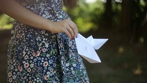 Two paper ships Stock Footage 73439767