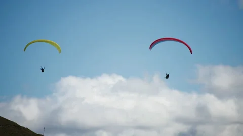 Two parachutists in the sky Stock Footage 172533002