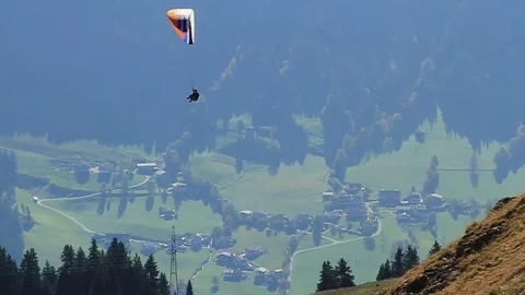 Two paragliders crossing Stock-Footage 77731849