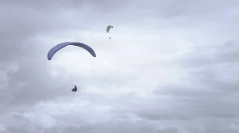 Two paraglidings flying. 動画素材 54229370
