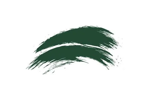 Two parallel dark green textured brush strokes on a white background. Feature イラスト素材