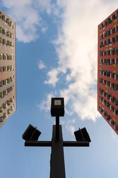 Two parallel houses with sky Stock Photos