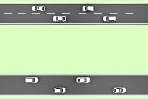 Two parallel roads top view イラスト素材