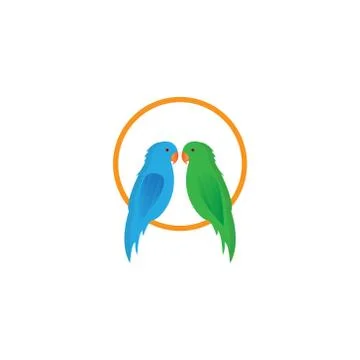 Two parrots alighted vektor design 스톡 일러스트