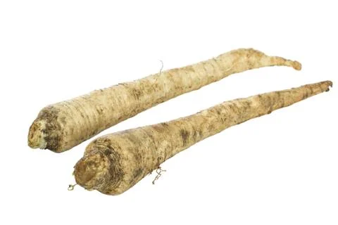 Two parsnips isolated Stock Photos