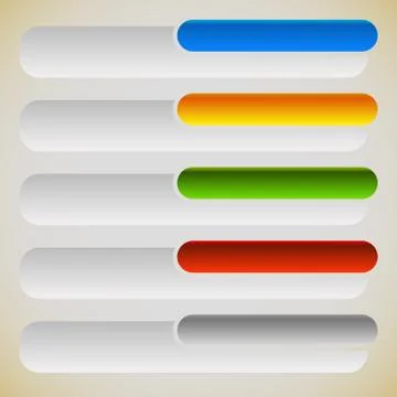 Two part banners, buttons with intersecting rectangles. 5 colors. Ilustración de archivo
