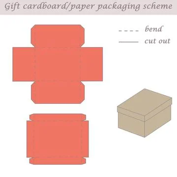 Two parts printable packaging and wrapping scheme box for gifts and events Stock Illustration