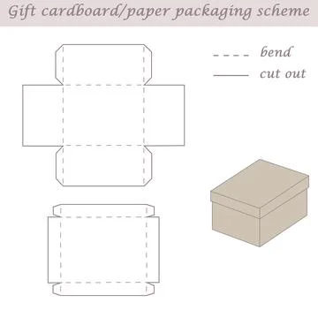 Two parts printable packaging and wrapping scheme box for gifts and events Stock Illustration