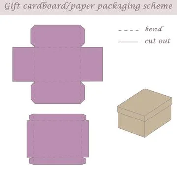 Two parts printable packaging and wrapping scheme box for gifts and events Stock Illustration