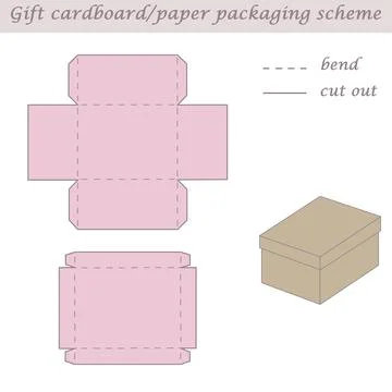 Two parts printable packaging and wrapping scheme box for gifts and events Stock Illustration