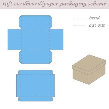 Two parts printable packaging and wrapping scheme box for gifts and events Stock Illustration