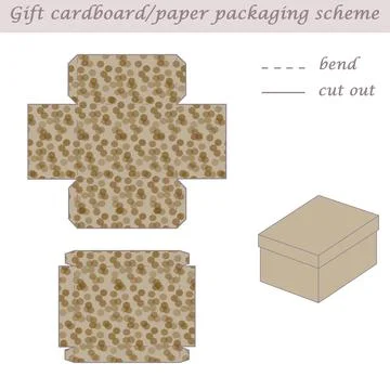 Two parts printable packaging and wrapping scheme box for gifts and events Stock Illustration