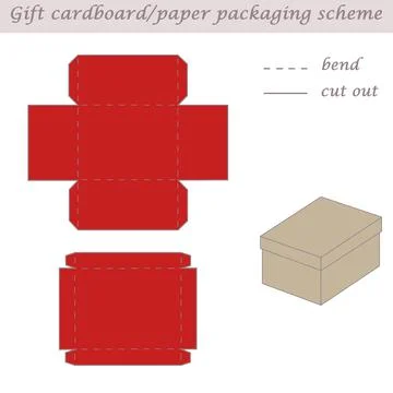 Two parts printable packaging and wrapping scheme box for gifts and events Stock Illustration