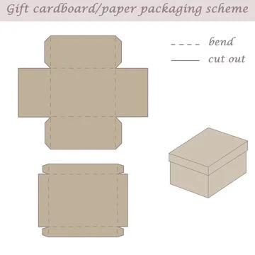 Two parts printable packaging and wrapping scheme box for gifts and events Stock Illustration