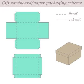 Two parts printable packaging and wrapping scheme box for gifts and events Stock Illustration