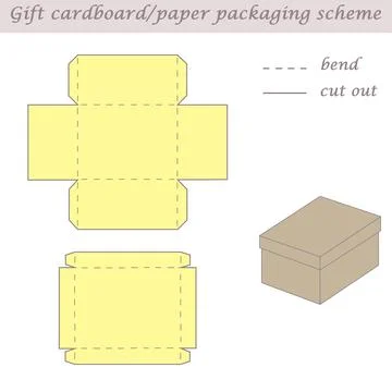 Two parts printable packaging and wrapping scheme box for gifts and events Stock Illustration