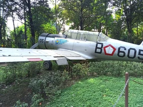 Two-passenger plane in the museum Stock Photos