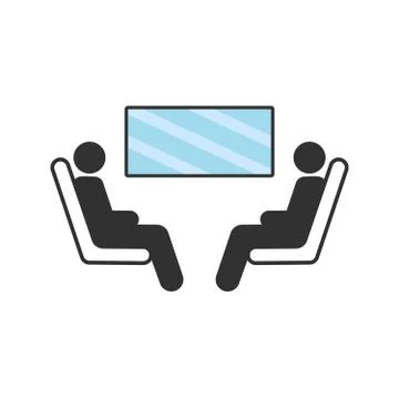 Two passengers seating and looking in window in the public transportation, bu Stock Illustration