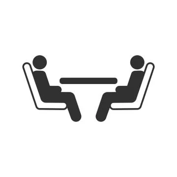 Two passengers seating at the table in the public transportation, bus, plane, Stock Illustration