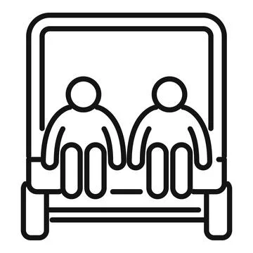 Two passengers sitting on backseat of pickup truck Stockillustratie