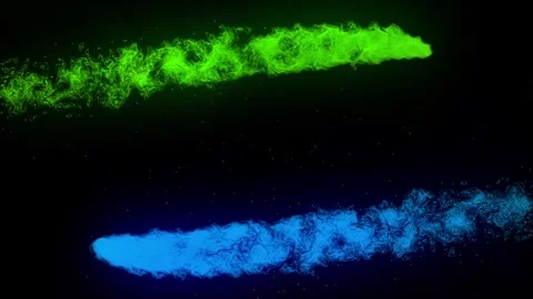 Two passing comets. Light flame. Magic flow. Stock Footage 252306252