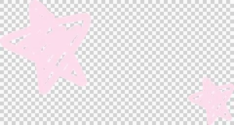 Two pastel pink scribbled star shapes are hovering on transparent background Illustrazione stock