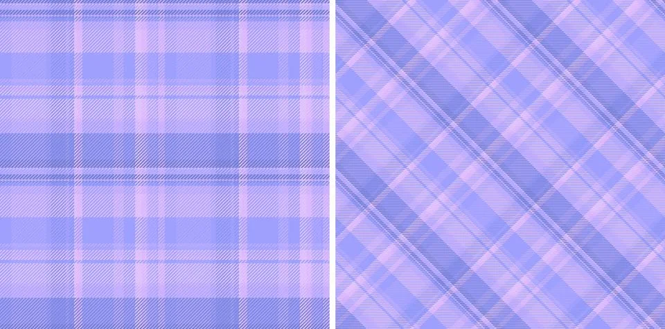 Two pastel plaid patterns, one classic and one diagonal. Textile texture desi イラスト素材