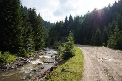 Two paths in the mountains Stock Photos