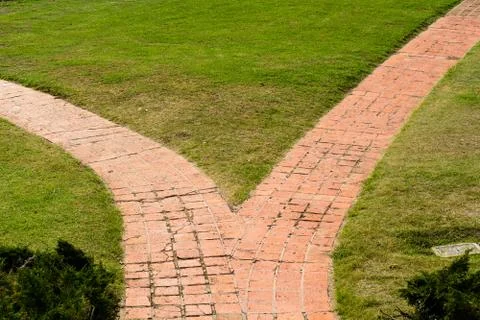 Two paths into one Foto stock