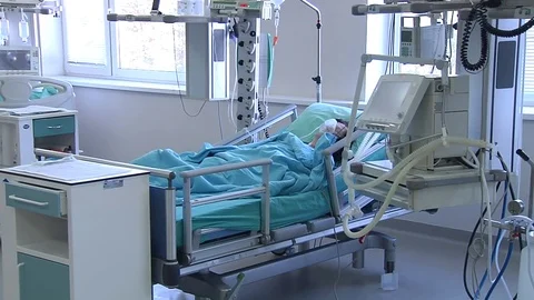 Two patients after surgery at modern cardiological clinic Stock Footage 72494729