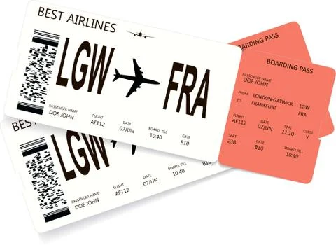 Two patterns of airpane boarding pass. Stock-Illustration