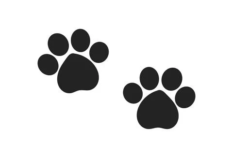 Two paw prints icons. Vector illustration. Illustrazione stock