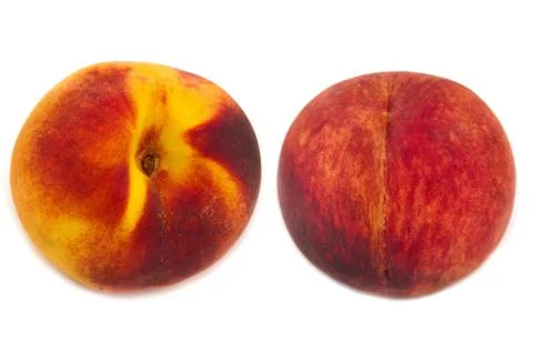 Two peaches isolated Stock Photos