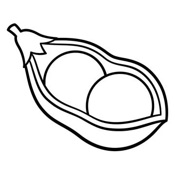Two peas in a pod line drawing Ilustração Stock