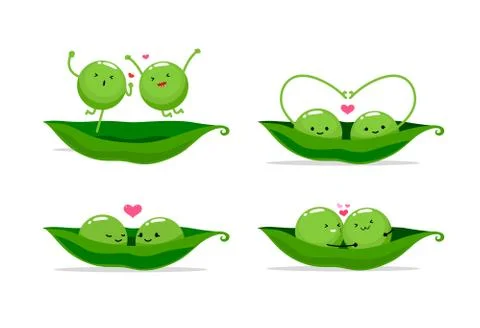 Two peas in a pod. Vector illustration Stock Illustration