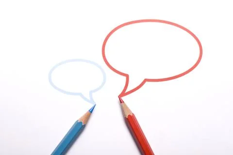 Two pencils have a conversation Stock Photos
